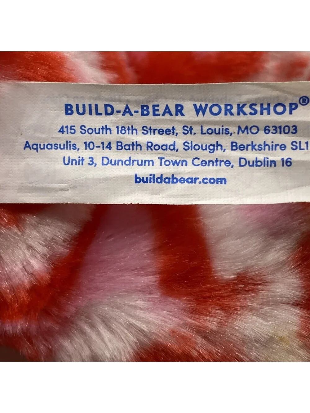 Build-A-Bear Mini Beans Wild Hearts Pink And Red Leopard Plush Stuffed Animal 7”